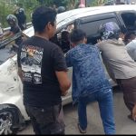 Minibus Tabrak Pengendara Roda Dua Didepan RS Bhayangkara Mamuju