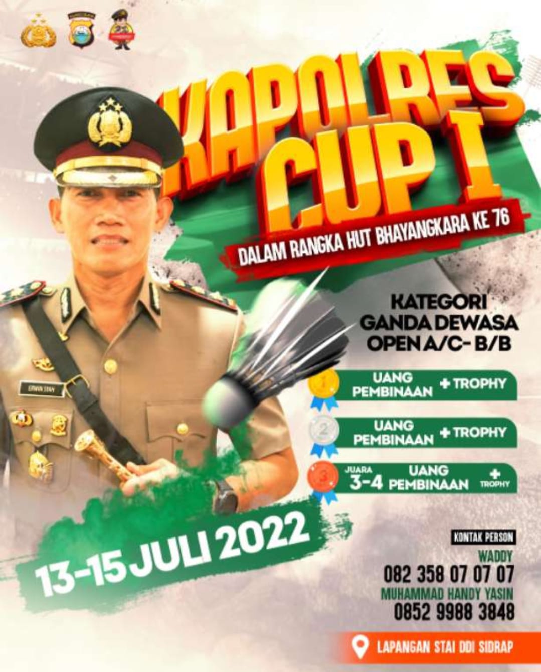 Turnamen Bulutangkis Kapolres Sidrap Cup I