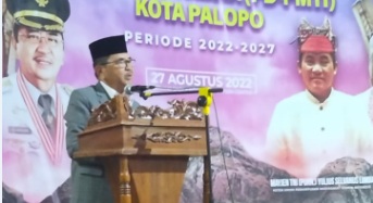 Wali Kota Palopo Judas Amir menghadiri pelantikan Pengurus Daerah Perhimpunan Masyarakat Toraja Indonesia (PD PMTI) Kota Palopo periode tahun 2022 - 2027