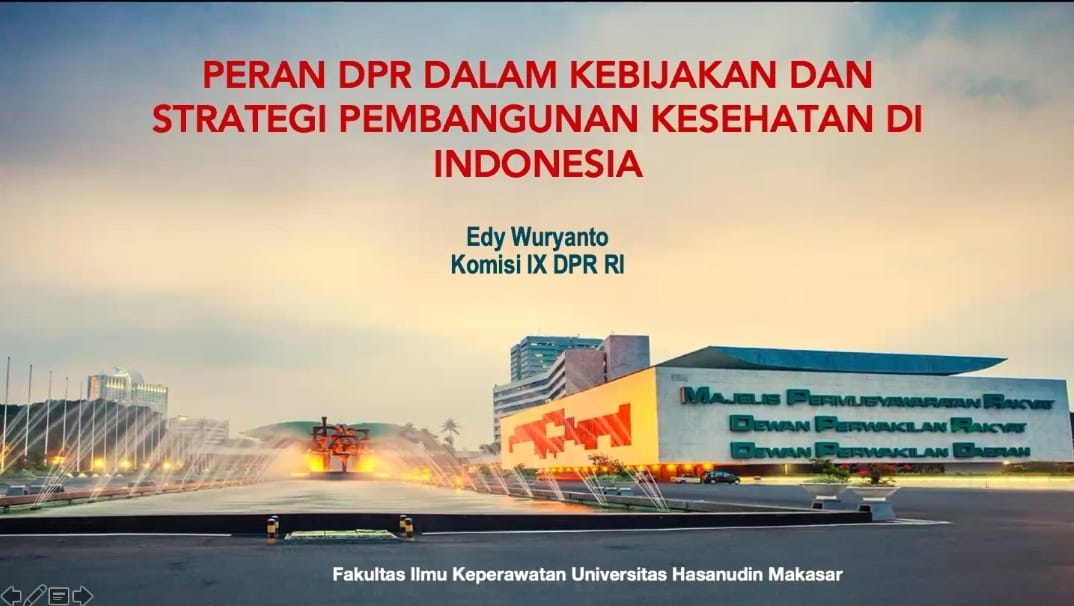 Fakultas Keperawatan (FKep) Universitas Hasanuddin menyelenggarakan kuliah umum dengan tema "Kebijakan dan Strategi Pembangunan Kesehatan di Indonesia".