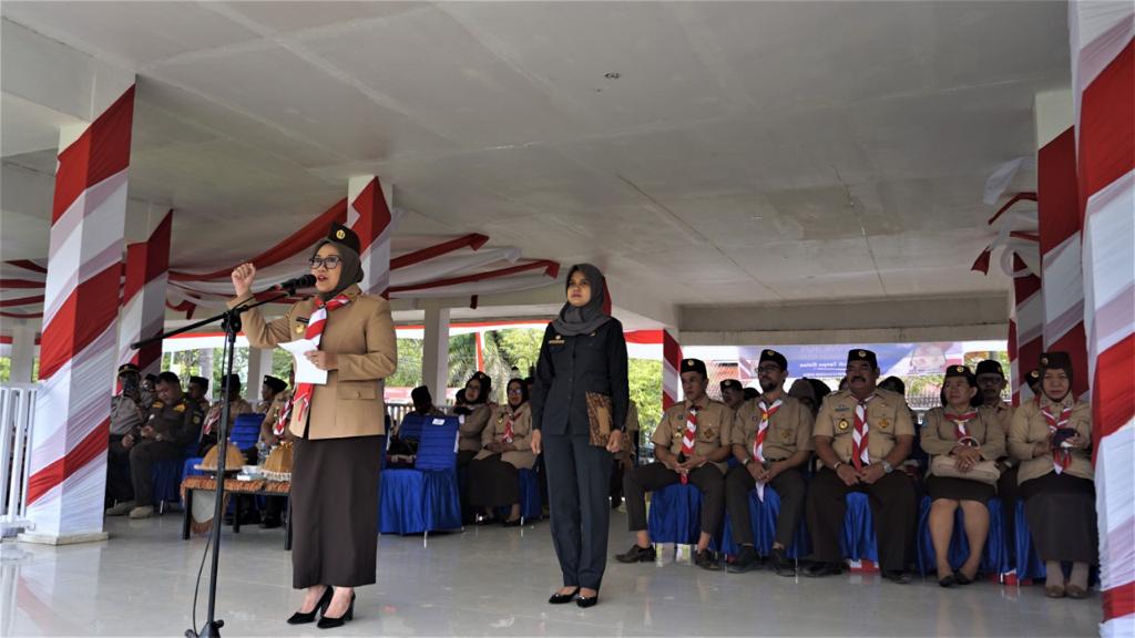 Kwartir Cabang Mamuju, gelar perinagatan hari Praja Muda Karana (Pramuka) Nasional ke-61 tahun, dilapangan Ahmad Kirang Mamuju, Sabtu (27/8/2022).