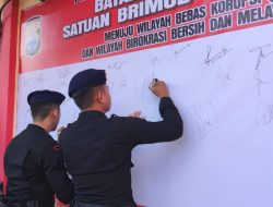 Dukung Satbrimob Polda Sulsel Menuju WBK Dan WBBM, Personel Brimob Bone Teken Komitmen Bersama