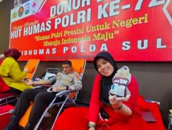 Menyambut HUT ke-72 Humas Polri, Bidhumas Polda Sulsel Gelar Aksi Donor Darah