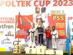 Atlit Muda Taekwondo Manakarra Kembali Raih Juara 3 Umum di Poltek Cup 2023