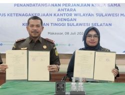 Penandatanganan Perjanjian Kerja Sama antara BPJS Ketenagakerjaan dan Kejati Sulsel