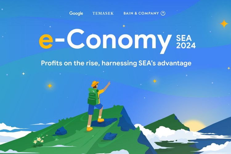 Laporan e-Conomy 2024 dari Google, Temasek dan Bain & Company yang berisi soal potensi ekonomi digital di Asia Tenggara, termasuk Indonesia.