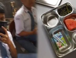 Viral Menu Makan Siang Gratis di SMK Hanya Susu, Kangkung, dan Semangka