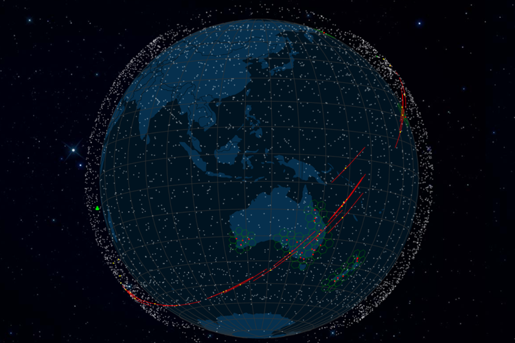 Penampakan lebih dari 4.000 satelit Starlink di orbit rendah bumi (LEO) per Mei 2024. (Satellite Map Space)