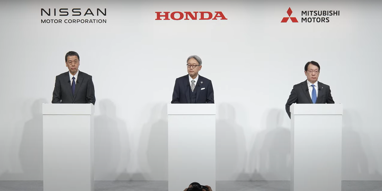 Konferensi pers merger Nissan, Honda dan Mitsubishi (Dok. Nissan)