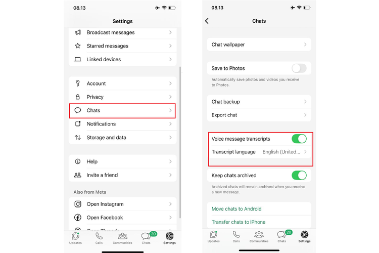 Ilustrasi cara transkrip Voice Note WhatsApp dengan Voice Message Transcripts (Ilustrasi)